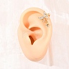 Butterfly with Star Brass Micro Pave Clear Cubic Zirconia Cuff Earrings EJEW-H178-11G-3