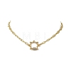 Brass Paperclip Chain Necklaces with Star Brass Micro Pave Clear Cubic Zirconia Screw Carabiner Lock Charms NJEW-JN06411-4