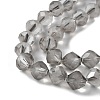 Electroplate Transparent Glass Beads Strands EGLA-I019-PL02-4