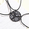 3Pcs Star & Moon & Sun Friendship Alloy Enamel Pendant Necklaces FS-WG4D9F6-02-1