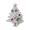 Brass Micro Pave Cubic Zirconia Lapel Pin Brooches JEWB-C050-01P-2
