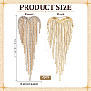 2Pcs Heart Tassel Alloy Rhinestone Lapel Pins for Clothes JEWB-NB0001-30G-2
