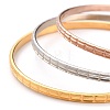3Pcs 3 Colors Women's Simple Fashion 304 Stainless Steel Stackable Buddhist Bangles BJEW-H547-05-3