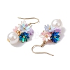 Flower ABS Plastic Imitation Pearl Dangle Earrings EJEW-JE06376-4
