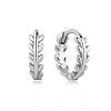 S925 Sterling Silver Leaf Hoop Earrings Fashionable and Delicate Ear Jewelry FP4888-2-2