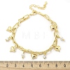 Brass Micro Pave Clear Cubic Zirconia Charm Bracelets BJEW-C083-14G-5