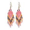 Bohemian Glass Seed Beads Dangle Earrings EJEW-MZ00338-3