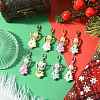 7Pcs 7 Colors Christmas Tree Handmade Porcelain & ABS Plastic Imitation Pearl Angel Pendant Decorations HJEW-FS00083-4