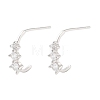 925 Sterling Silver Micro Pave Clear Cubic Zirconia Stud Earrings for Women EJEW-F342-02P-1