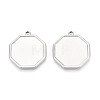 304 Stainless Steel Pendant Cabochon Settings STAS-N108-71P-1