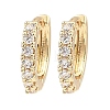 Brass with Cubic Zirconia Hoop Earrings EJEW-D078-32KCG-1