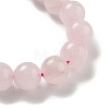 Round & Cat Head Natural Rose Quartz Beaded Stretch Bracelets for Women BJEW-K251-03C-4