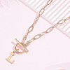 304 Stainless Steel Letter Pendant Necklaces NJEW-LP0001-52L-G-3