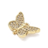 Butterfly Theme Brass Micro Pave Clear Cubic Zirconia Connector Charms CU-CBAFF5B-02C-G-2
