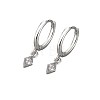 Brass & Clear Cubic Zirconia Hoop Earrings WG8BCA9-02-2