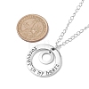 201 Stainless Steel and Alloy Round with Word Forest In My Heart Pendant Necklace NJEW-JN04697-01-4