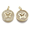 Brass Micro Pave Clear Cubic Zirconia Pendants ZIRC-S067-100-NF-2