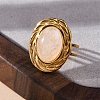 Oval Natural Quartz Crystal Finger Rings RJEW-M063-01G-12-5