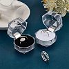 40Pcs 2 Colors Octagon Transparent Plastic Ring Boxes CON-CA0001-019-5