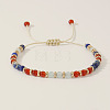 Vintage Style Colorful Gemstone & Natural Lapis Lazuli Handmade Beaded Braided Bracelets FY0838-3-1