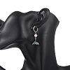Paua Shell & 202 Stainless Steel Huggie Hoop Earrings EJEW-JE06964-02-4