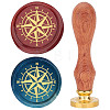 Brass Wax Seal Stamp with Rosewood Handle AJEW-WH0412-0030-1