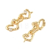 Brass Micro Pave Clear Cubic Zirconia Pendants KK-B111-03G-2