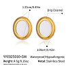 304 Stainless Steel Oval Stud Earrings HC0211-1-1