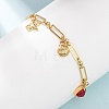 Ocean 304 Stainless Steel Pave Red Cubic Zirconia Charm Anklets for Women SA-CBA3D94-04C-G-2