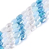 Electroplate Imitation Jade & Opaque & Transparent Glass Beads Strands EGLA-Q135-6x8MM-01F-1