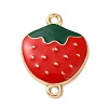 Fruit Theme Alloy Enamel Connector Charms AL-CBA95F4-01KCG-09-1