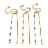 304 Stainless Steel Satellite  Chain & Faceted Round Mixed Gemstone Beads Link Chain Bracelet Making AJEW-JB01622-1