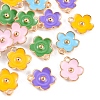 20Pcs 5 Colors Light Gold Plated Alloy Enamel Pendants ENAM-YW0002-09-3