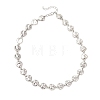 CCB Plastic Heart Beaded Necklaces NJEW-JN05841-01-4