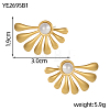 Natural & Synthetic Mixed Stone Fan Stud Earrings EJEW-OY011-81G-5