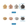 Hollow Brass Micro Pave Clear Cubic Zirconia Beads ZIRC-TA0001-16-14