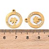 Ocean Theme 304 Stainless Steel & Natural Shell & Rhinestone Pendants SH-CBA72D5-01A-G-3