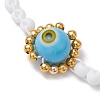 Handmade Lampwork Evil Eye & Glass Seed Beads Braided Bead Bracelets BJEW-MZ00090-5