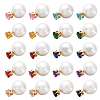 10 Pairs 10 Colors Resin Diamond & Plastic Imitaion Pearl Front Back Stud Earrings EJEW-AN0002-65-1