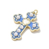 Brass Enamel with ABS Plastic Imitation Pearl Pendants KK-Z153-16G-02-2