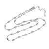 Brass Oval Ball Chain Necklaces for Men Women NJEW-L012-03P-4