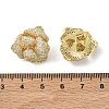 Camellia Flower Brass & Clear Cubic Zirconia Stud Earrings KK-CBA36A2-01G-5