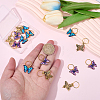 15Pcs 3 Styles Butterfly Printed Alloy Braiding Hair Pendant Decoration Clips OHAR-BM0001-04-3