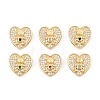 Brass Micro Pave Cubic Zirconia Slide Charms ZIRC-I068-05G-1