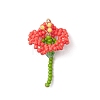 Glass Seed Beaded Flower Pendants PALLOY-MZ01171-02-1