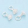 925 Sterling Silver Flower Charms STER-T009-11S-1