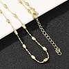 Brass Oval Ball Chain Necklaces for Men Women X-NJEW-L012-03G-3