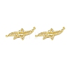 Brass Pave Clear Cubic Zirconia Connector Charms KK-E068-VB382-2