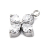 304 Stainless Steel Micro Pave Cubic Zirconia Pendants STAS-U042-06P-05-2