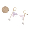 Glass & Cellulose Acetate(Resin) Beads Fishtail Dangle & Hoop Earring Sets EJEW-TA00791-4